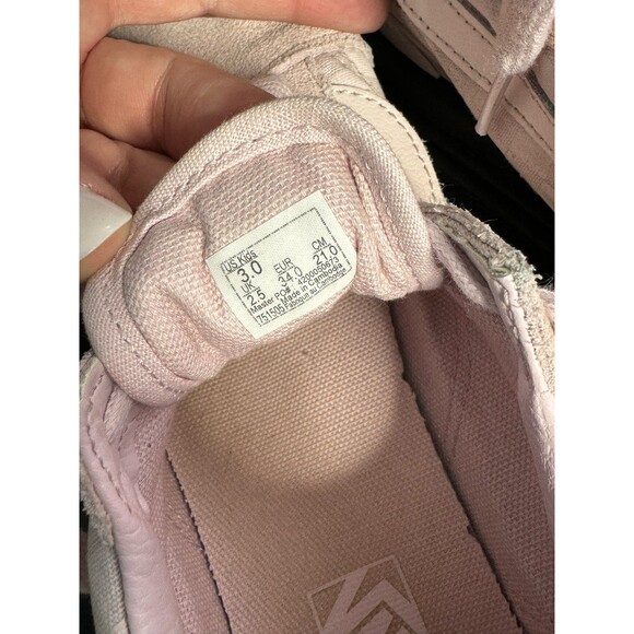 Girls Pink Vans, Soft Pink Checkered Vans, Sneakers, Size 3 - Picture 3 of 7